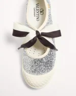 Valentino Bay By Bay Ballerina Sneakers In Glitter Fabric - Image 3